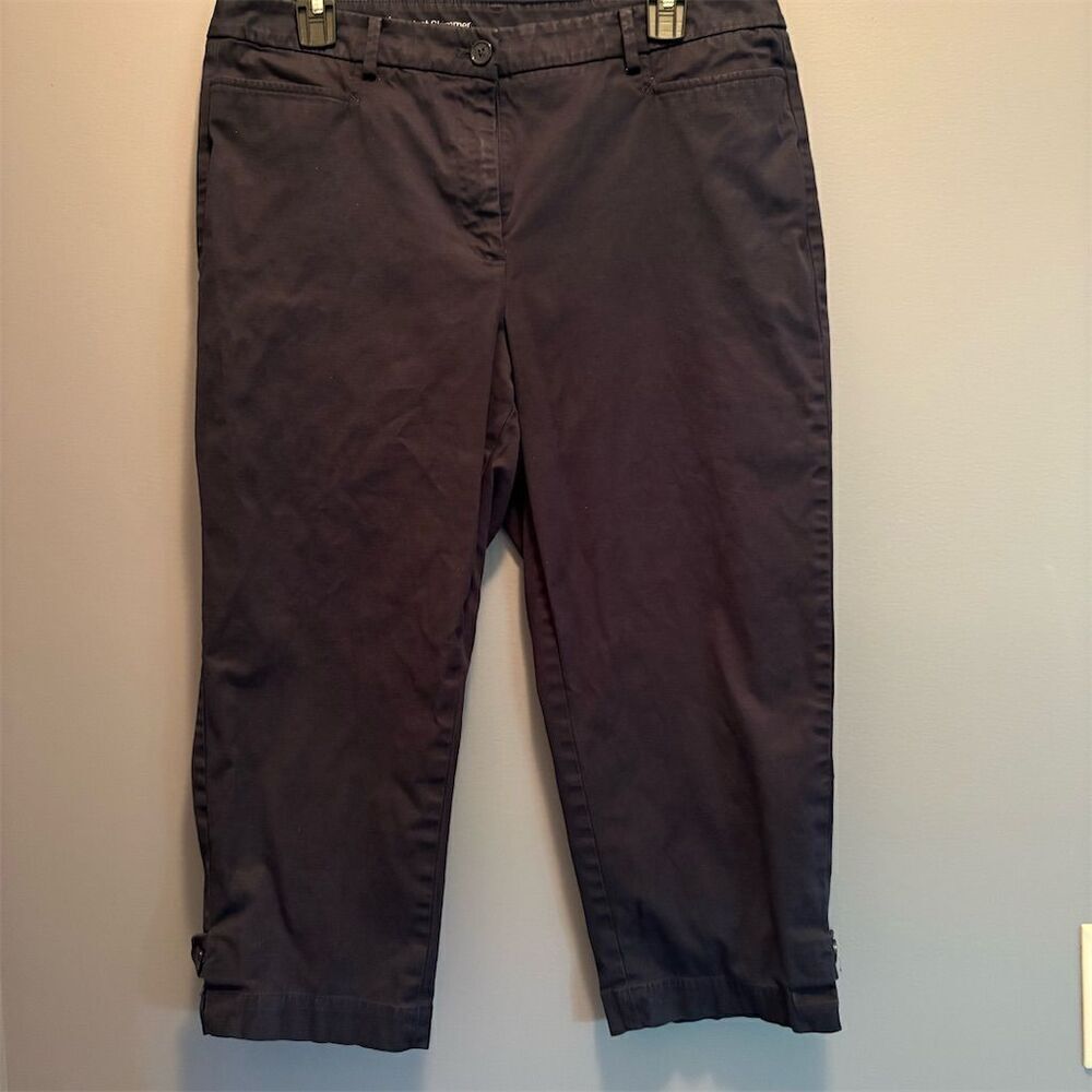Talbots Women's Standard Size 12 Blue Cropped Skimmer Pants Casual Straight Leg